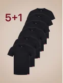 AGEN Výhodná sada 6 pánských triček černé 5 + 1