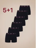 PUNO Výhodná sada 6 pánských boxerek černé 5 + 1