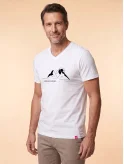 BONDY Pánské tričko bílé s potiskem Láska hory přenáší