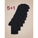 AGEN Výhodná sada 6 pánských triček černé 5 + 1
