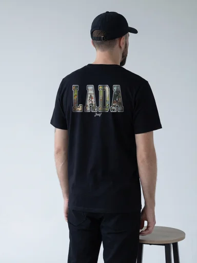 LADA Pánské tričko AGEN černé Mozaika