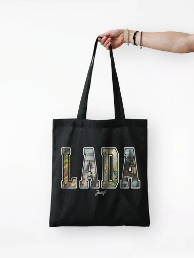 LADA Bavlněná taška černá Mozaika