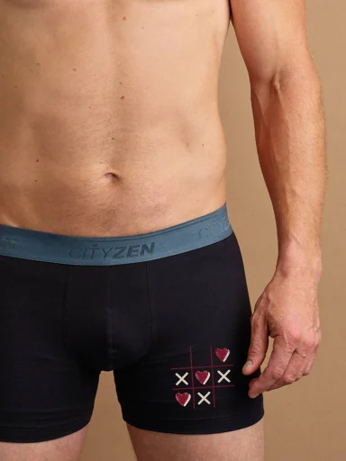 LYON Pánské boxerky černé s potiskem Piškvorky 4XL