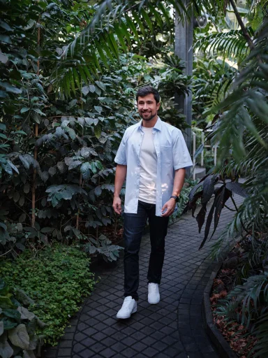 BARI Pánská košile regular fit světle modrá 43