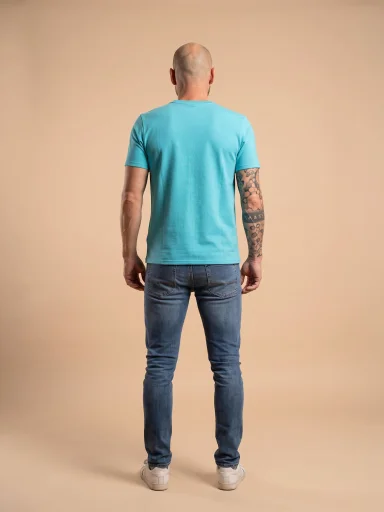 TORINO Pánské tričko azurové 4XL