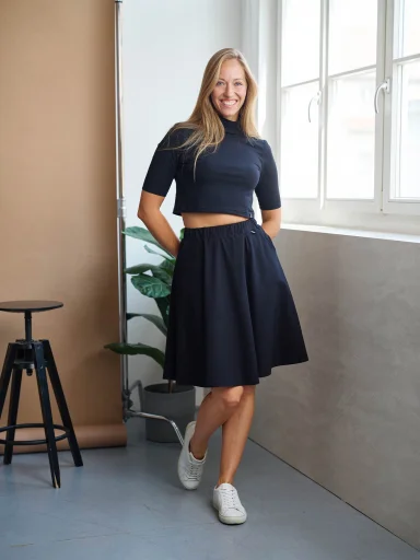 LUCCA Dámský crop top černý 34