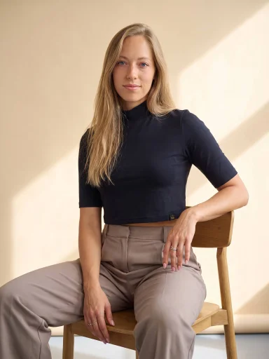 LUCCA Dámský crop top černý 34