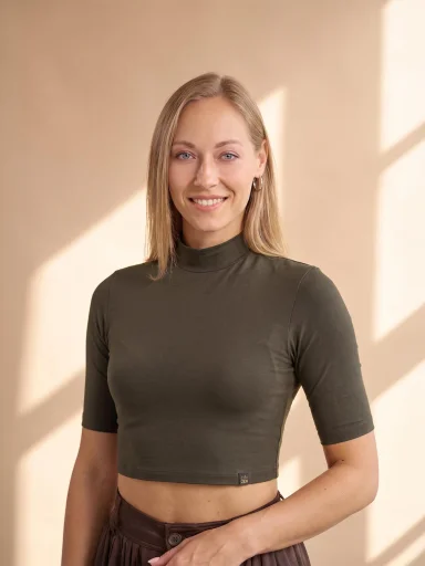 LUCCA Dámský crop top dark khaki