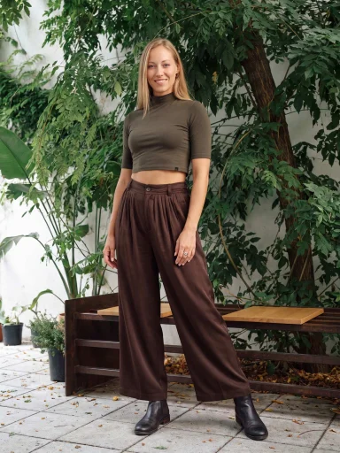 LUCCA Dámský crop top dark khaki