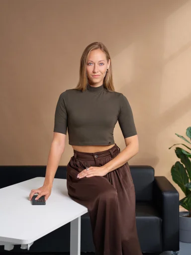 LUCCA Dámský crop top dark khaki