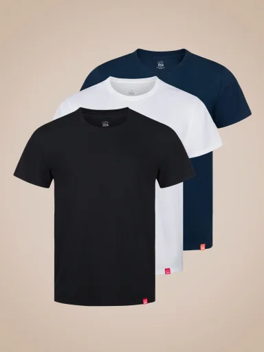 AGEN Výhodná sada 3 pánských triček černá, navy, bílá 3XL