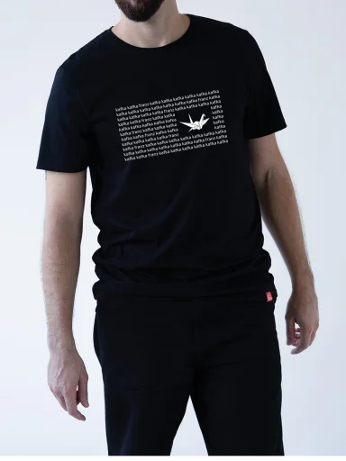 KAFKA Pánské tričko AGEN černé Origami XL