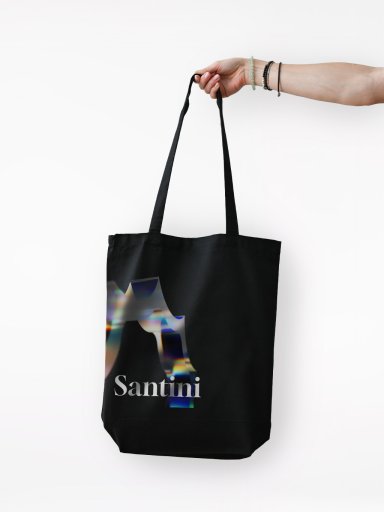 SANTINI Bavlněná taška černá Chrom