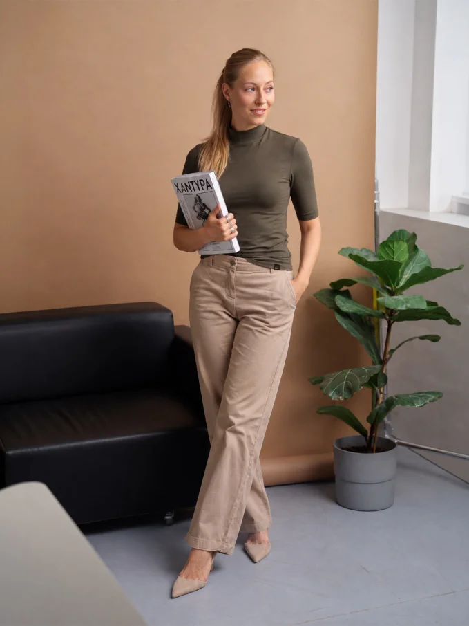 RIGA Dámské tričko dark khaki 38