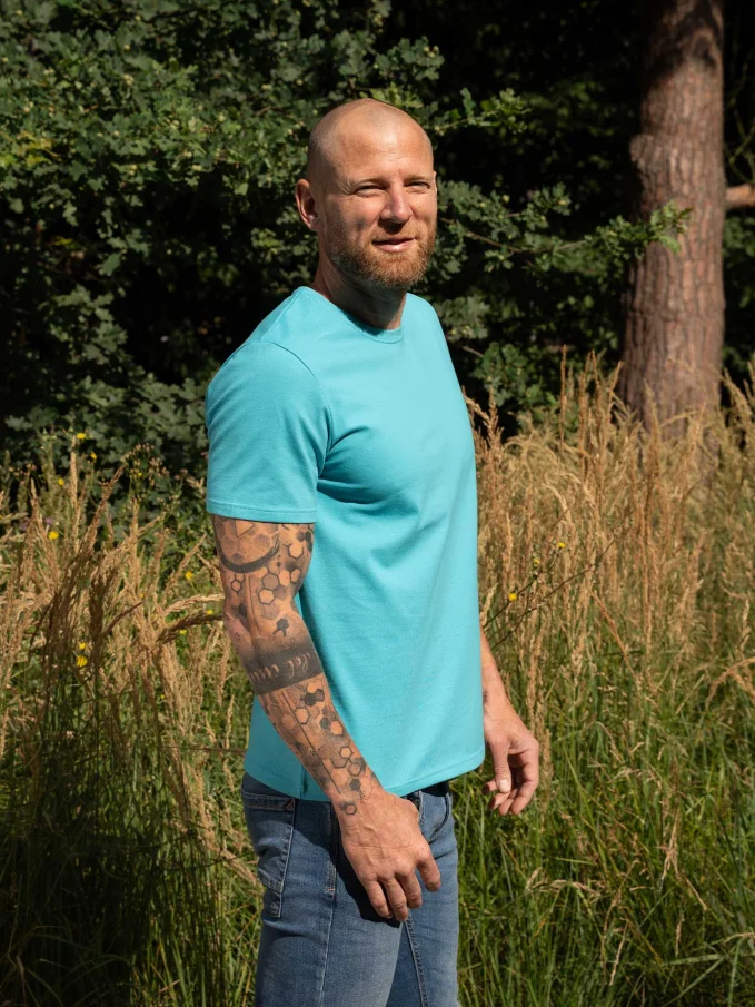TORINO Pánské tričko azurové 4XL