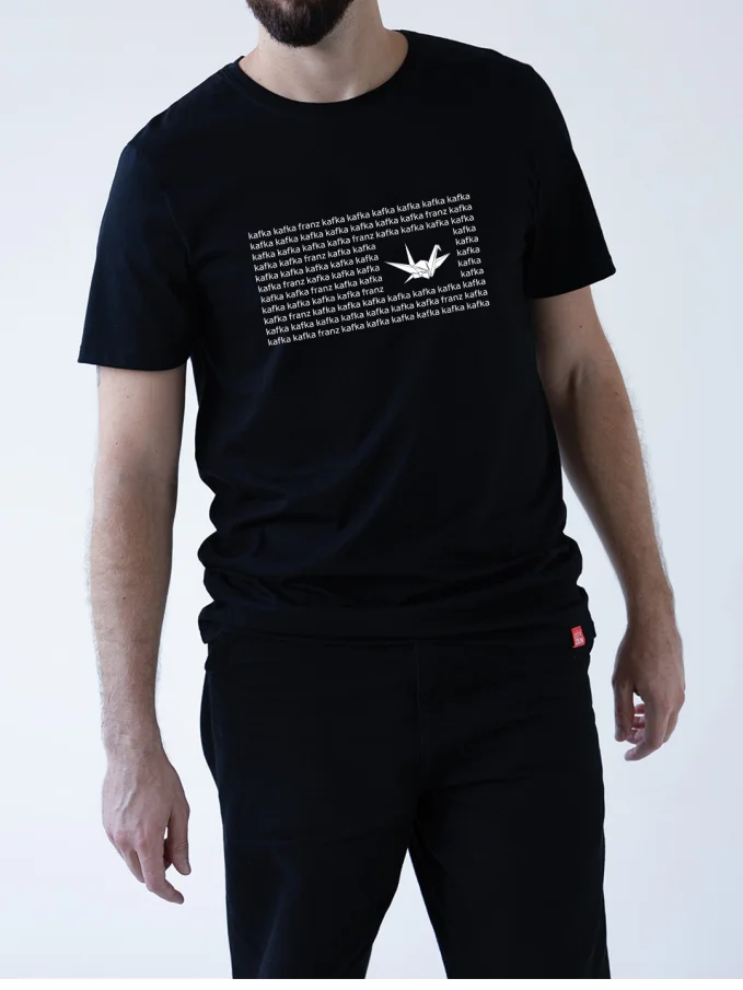 KAFKA Pánské tričko AGEN černé Origami XL