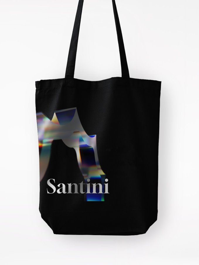 SANTINI Bavlněná taška černá Chrom