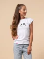ATLANTA Dámské tričko bílé s potiskem Láska hory přenáší