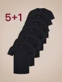 AGEN Výhodná sada 6 pánských triček černé 5 + 1